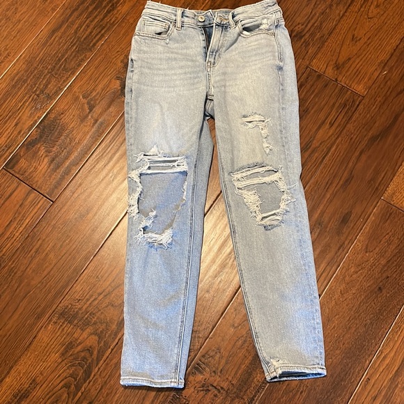 AMERICAN EAGLE stretch mom jeans sz 0 - Picture 2 of 6